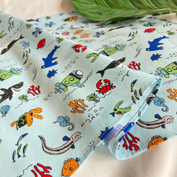 オーダーOK】入園入学大きいランチョンマット40×60☆手書き風の水族館