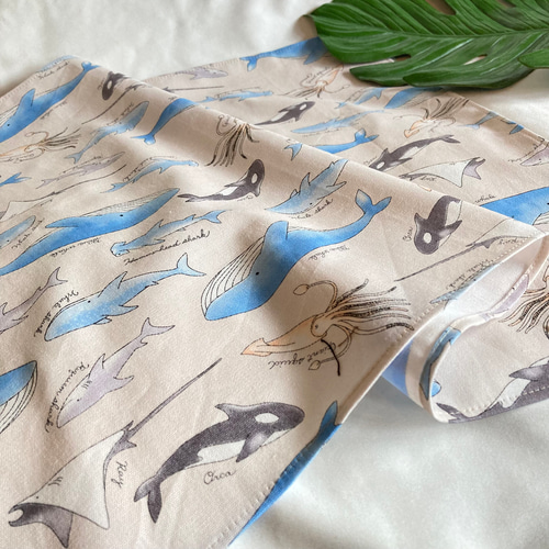 オーダーOK】入園入学大きいランチョンマット40×60☆手書き風の水族館