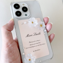 相容於所有型號 Snow Clear Flowe 智慧型手機保護殼樹脂裝飾 iPhone15pro iPhone14 第13張的照片