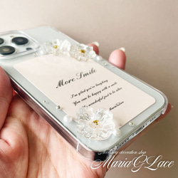 全機種対応 Snow Clear Flowe スマホケース レジン デコ iPhone15pro iPhone14 6枚目の画像