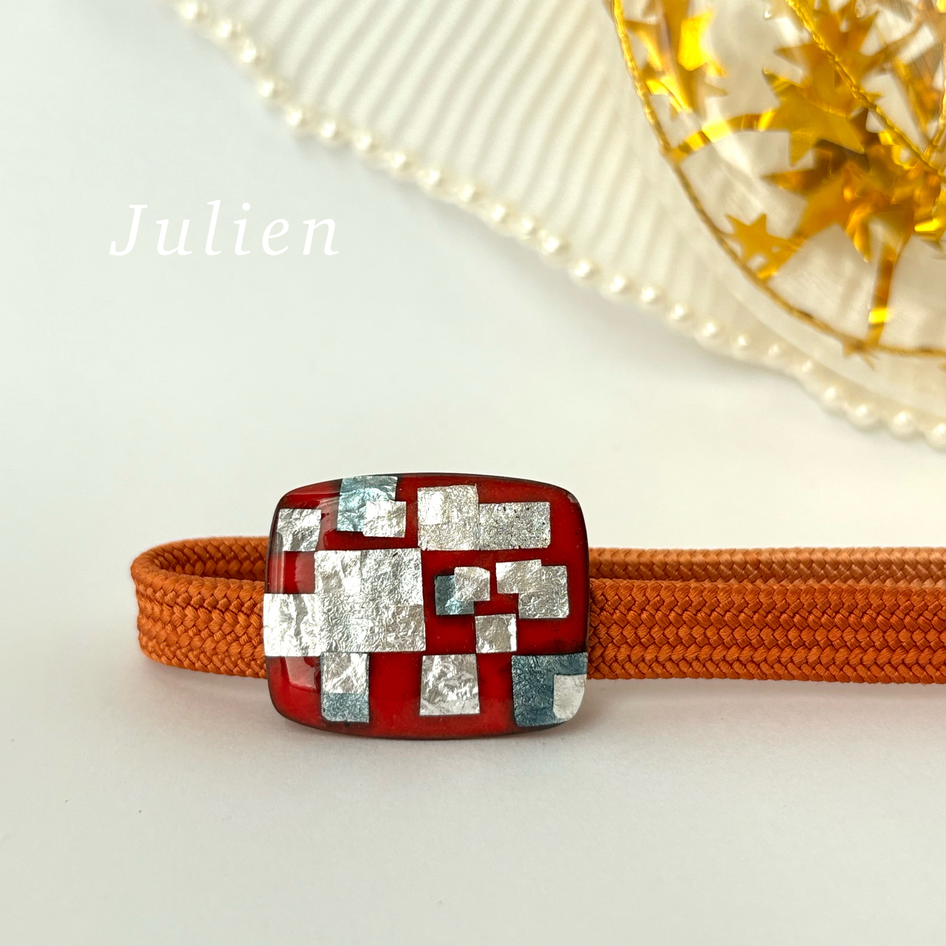 七宝焼き帯留め (408)