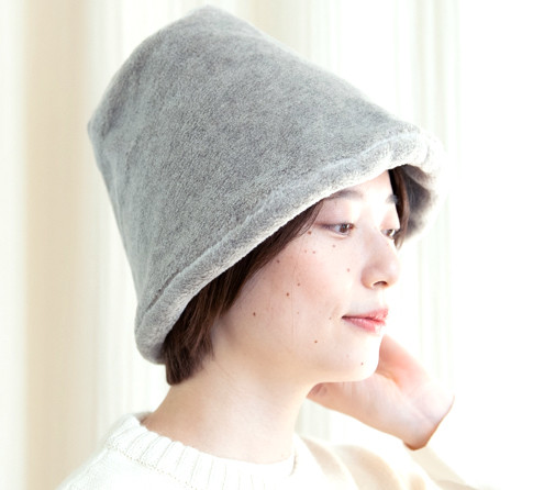 Organic Cotton Fur ふわふわあったか帽子【ヤク混グレージュ】