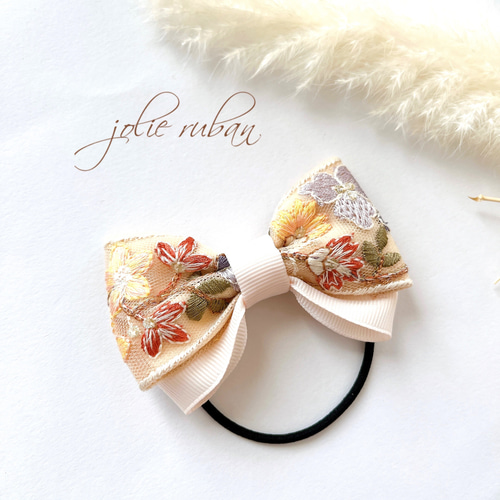 ヘアゴムベビーヘアクリップダブルリボン1〜4