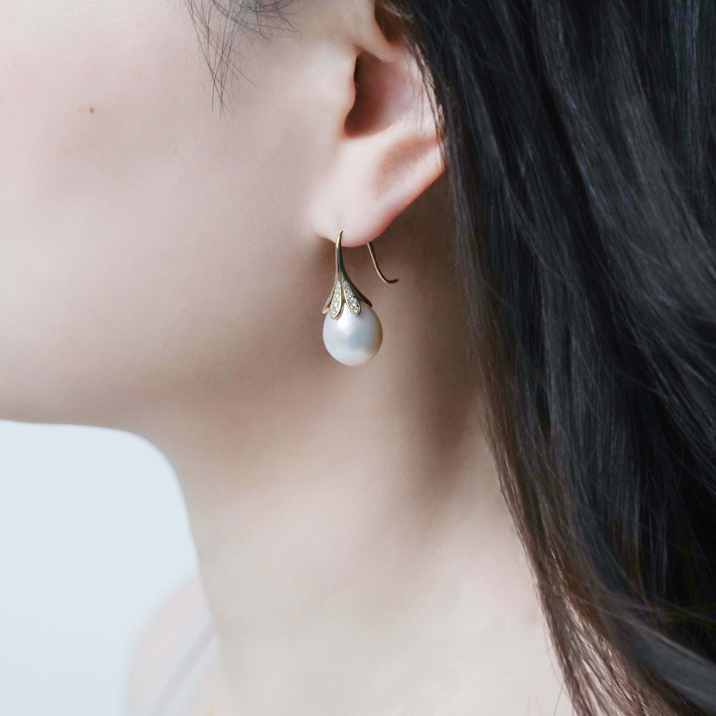 ドロップパールグレイスピアス 即発送可 20240703-014