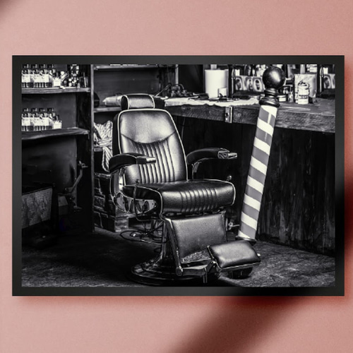 A4額付き】バーバー 理容室 美容室 ヘアーサロン 床屋 ビンテー