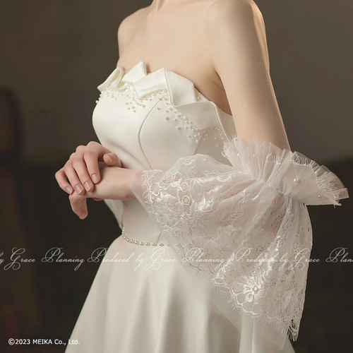 ウェディング アームカバー 付け袖 ウェディングドレスの二の腕カバー