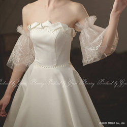 ウェディング アームドレス 付け袖 ウェディングドレスの二の腕カバー オフホワイト  結婚式　演奏会 arrange05 3枚目の画像