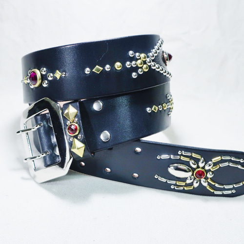 メンズ　スタッズ　ベルト　サドルレザー 楽天市場】スタッズベルト メンズ レザーベルト 本皮 牛皮