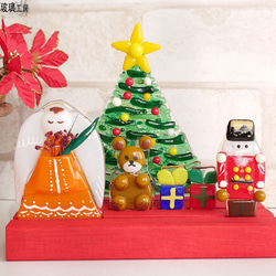 クリスマス　クリスマスツリー　くるみ割り人形　天使　アレンジ自由　インテリア　ガラス　フュージング 9枚目の画像
