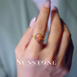 New ☆新作☆『SunStone』の世界でひとつの天然石リングsilver925 + 18kgp 4枚目の画像