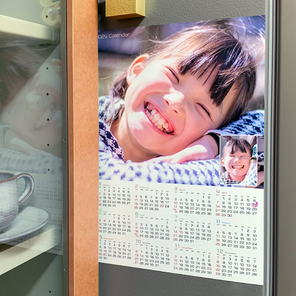 【福笑い】お子様の 似顔絵 で作る 裏面 カレンダー マグネットタイプ 10枚目の画像
