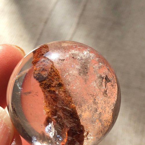 虹入り！ミニ☆ガーデンクォーツスフィア（丸玉）☆30mm☆瀧川