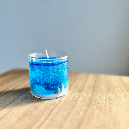 ジェルキャンドル010青】一点物 海 癒し リラクゼーション 瞑想