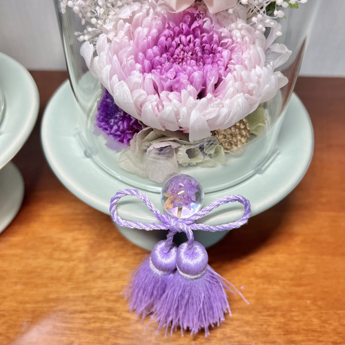仏花1対 ガラスドーム(大) プリザーブドフラワー プリザーブド