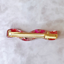 うにょうにょヘアクリップ♡レッド×ピンクのお花埋め尽くし 5枚目の画像