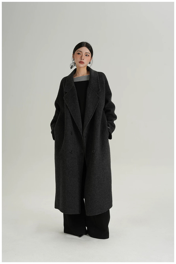 メタルボタン/ダブルウールコート/M/ウール/ブラック/無地 Demi-Luxe BEAMS（デミルクス ビームス）の「IVY OAK / ウール 4ボタン