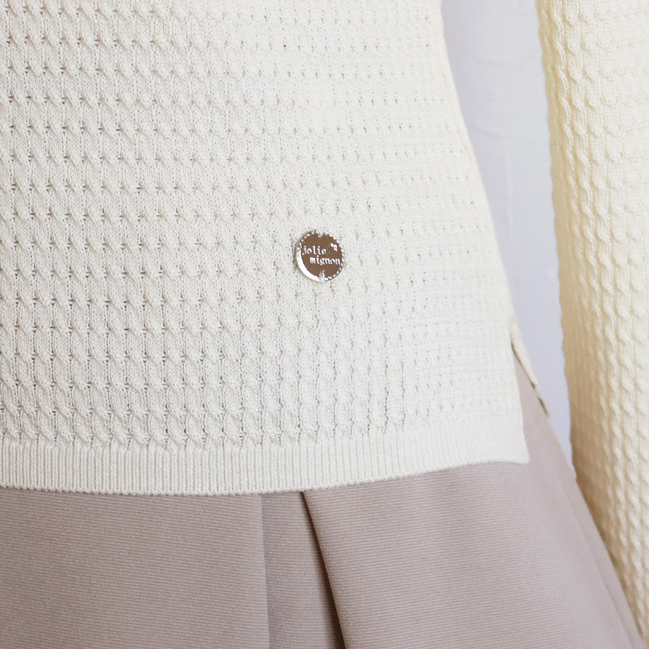 【色が選べる◎】エアーウール タートルニットプルオーバー【アイボリー】