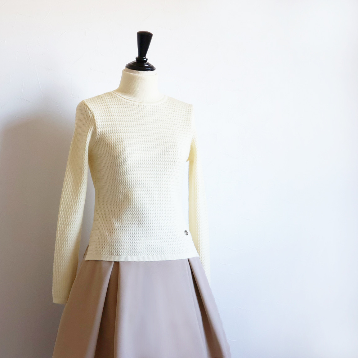 【色が選べる◎】エアーウール タートルニットプルオーバー【アイボリー】