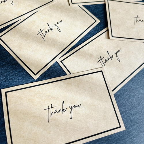 サンキューカード｜ナチュラル クラフト紙【Thank you】 メッセージ