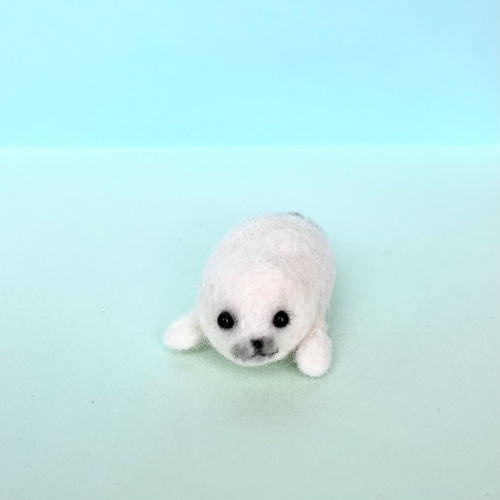 赤ちゃんあざらし Baby Seal(受注生産) 羊毛フェルト もちょもちょ