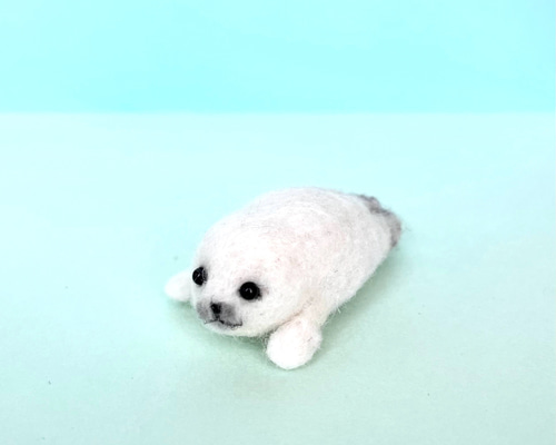 赤ちゃんあざらし Baby Seal(受注生産) 羊毛フェルト もちょもちょ