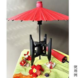 飾り傘　CO-022-nk-w 赤和紙傘　傘福 和小物　和雑貨　和風　 着物　お祝い　お正月 ひな祭り 5枚目の画像