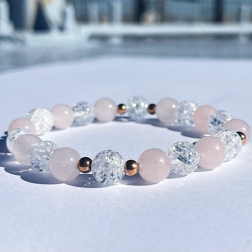 天然石 ブレスレット】「優美」ローグクォーツ クラック水晶