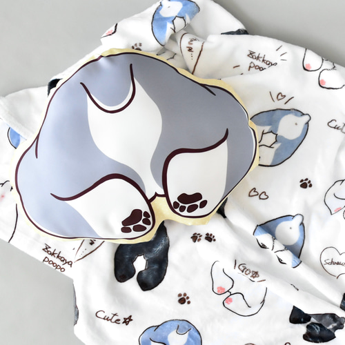 シュナウザーのおしりクッション＆ブランケット】リラックス