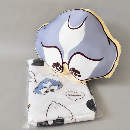 シュナウザーのおしりクッション＆ブランケット】リラックス