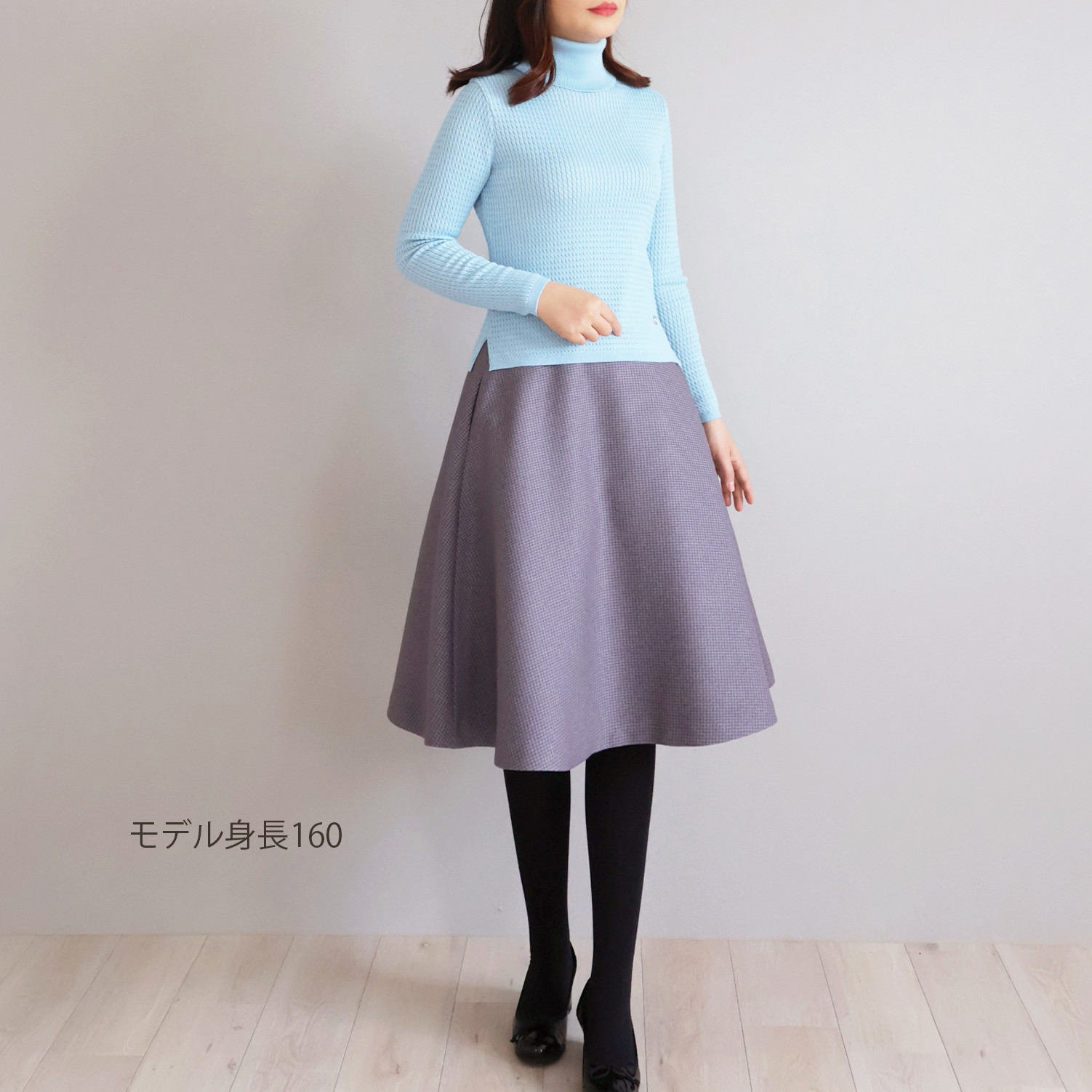 【色が選べる◎】エアーウール 細ケーブル柄 タートルニットプルオーバー【レッド】