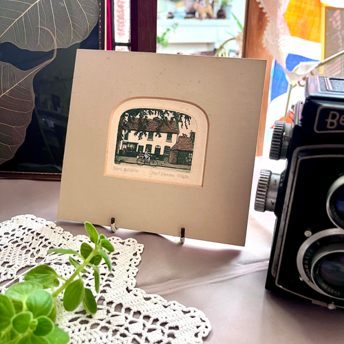 英国で出会った♪ ヴィンテージ Chad Coleman マット付銅板プリント 手