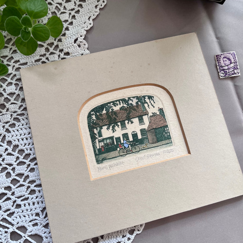 英国で出会った♪ ヴィンテージ Chad Coleman マット付銅板プリント 手