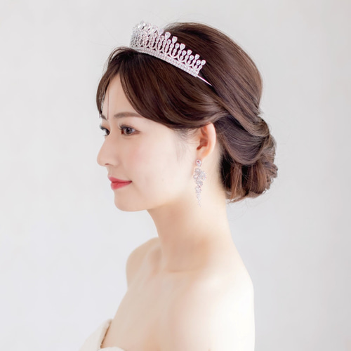 HA03 [幅広 ティアラ ] ロイヤルウェディング クラウンティアラ 結婚式