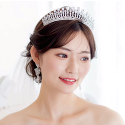 HA03 [幅広 ティアラ ] ロイヤルウェディング クラウンティアラ 結婚式