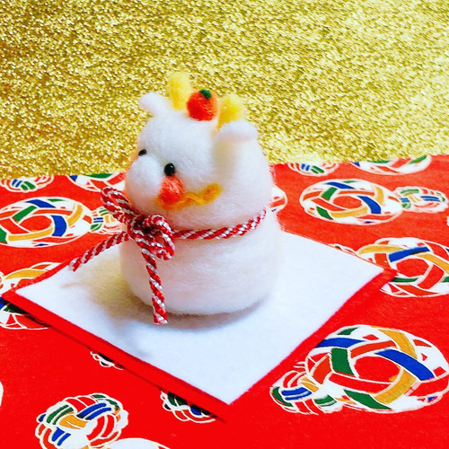 月　お正月飾り　羊毛フェルト 682587665482914c00ada599358bb5