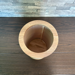 木製　天然木ヒノキ（上板底板ゴムの木）　ダストボックス　アイラップぴったり設計　ごみ箱 3枚目の画像