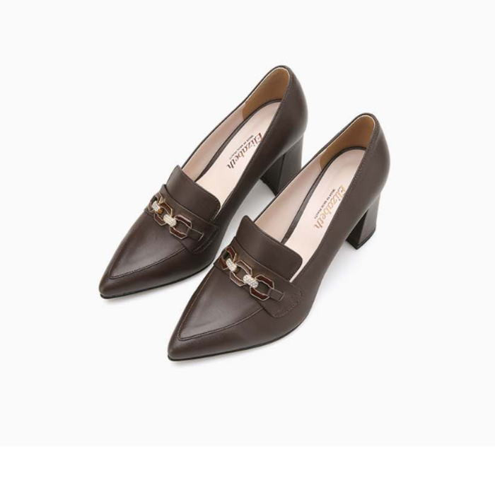 レザーローファー ヒールローファー パンプス (neb) 本革パンプス オーダーシューズ 小さいサイズ 大きいサイズ