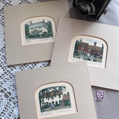 英国で出会った♪ ヴィンテージ Chad Coleman マット付銅板プリント 手