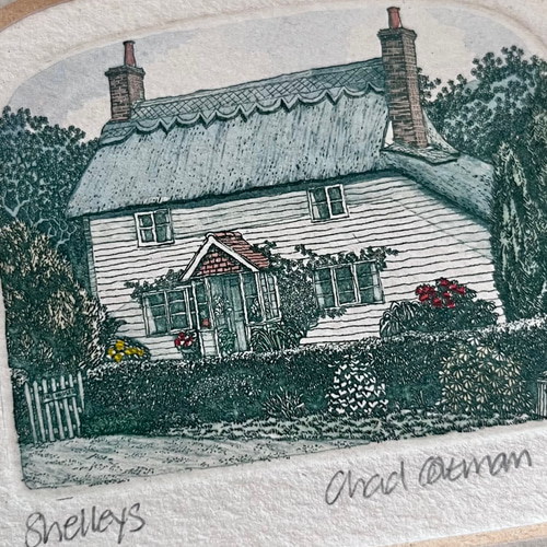 英国で出会った♪ ヴィンテージ Chad Coleman マット付銅板プリント 手