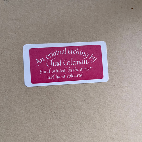 英国で出会った♪ ヴィンテージ Chad Coleman マット付銅板プリント 手