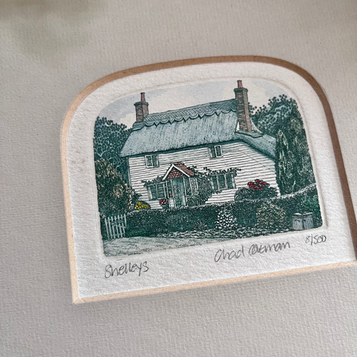 英国で出会った♪ ヴィンテージ Chad Coleman マット付銅板プリント 手