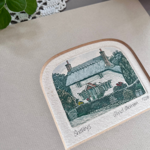 英国で出会った♪ ヴィンテージ Chad Coleman マット付銅板プリント 手