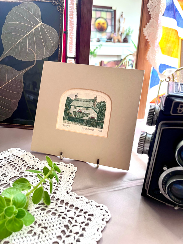 英国で出会った♪ ヴィンテージ Chad Coleman マット付銅板プリント 手