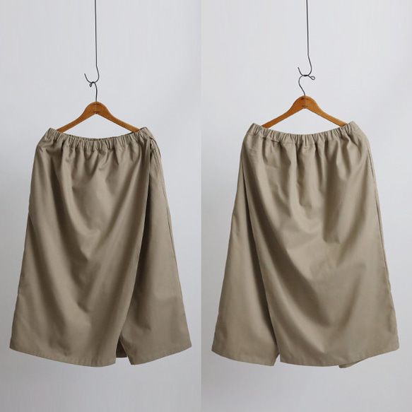 ＊ラスト１　春ウララＳＡＬＥ　コットンチノ生地　ラップ 巻き スカート＆パンツ　チノパンK39 10枚目の画像