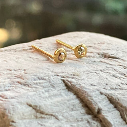 K24玫瑰切割天然鑽石純金耳環一對◇直徑2.8毫米 第9張的照片