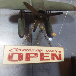 プロペラ機 水上飛行機 模型  OPEN&CLOSED 看板  ハンギングボード  #サインボード  #店舗什器 5枚目の画像