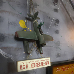 プロペラ機 水上飛行機 模型  OPEN&CLOSED 看板  ハンギングボード  #サインボード  #店舗什器 6枚目の画像