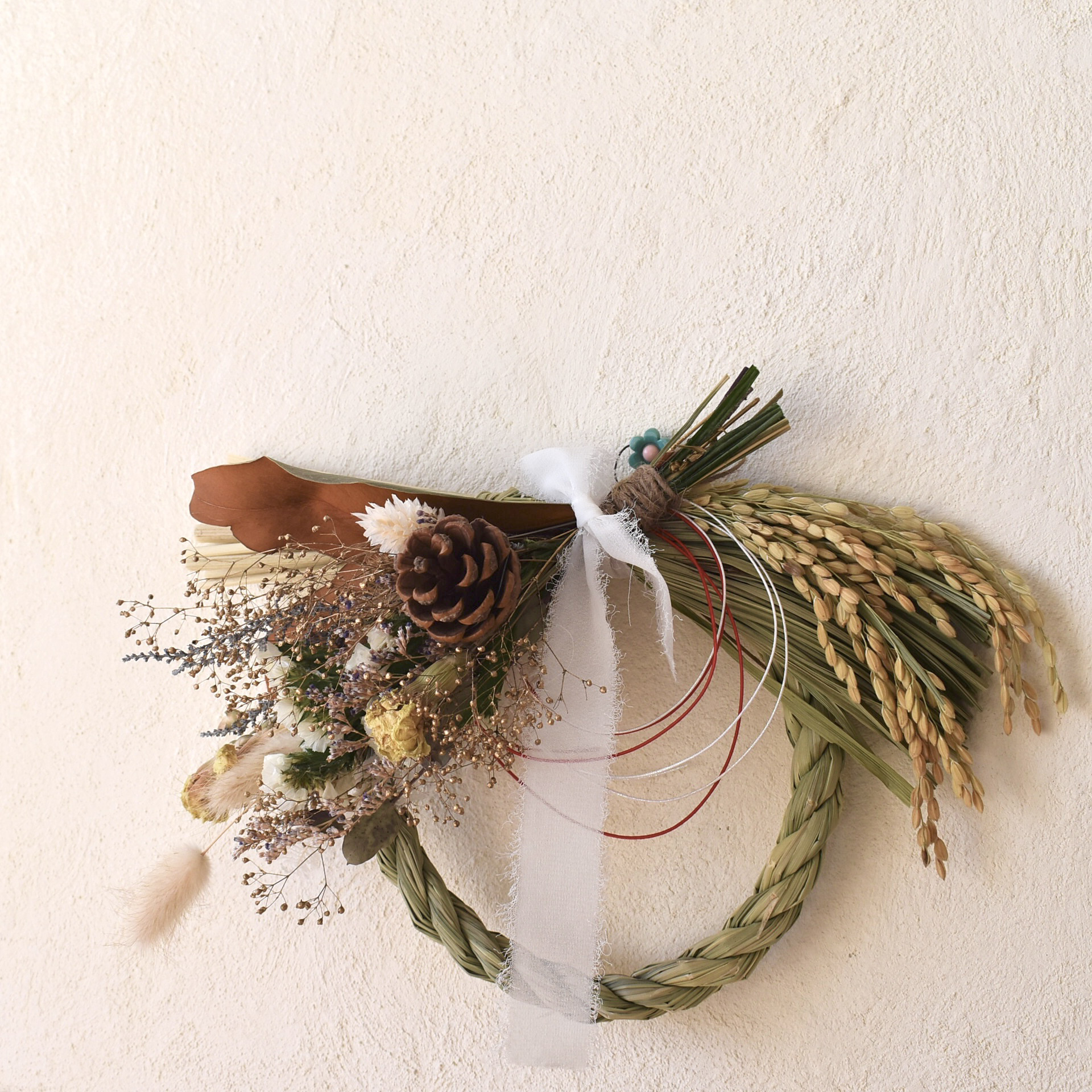 20しめ縄しめ飾り正月飾り ドライフラワー スワッグ インテリア