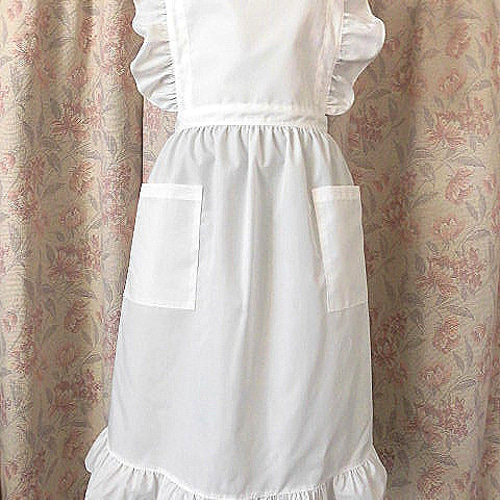 ヒスクローネ ♦︎サロンエプロン♦︎オフホワイト♦︎レース装飾