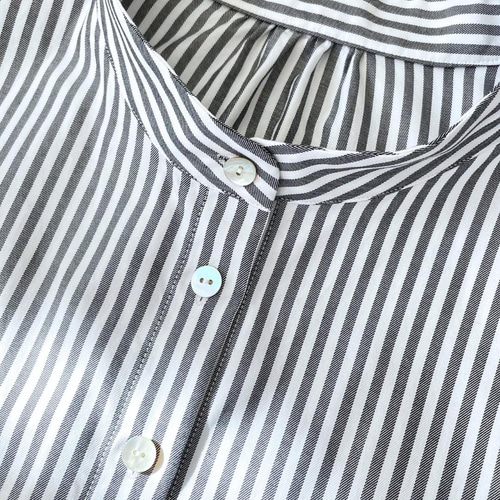 3Way ボウタイブラウス スタンドカラー シャツ リボン ストライプ